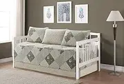 (Sage Green Floral Geometric) - Fancy Collection 5pc Day Bed Quilted Coverlet Daybed Set Floral Patchwork Pattern Off White Beige Pink Green New