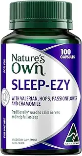 Nature's Own Sleep Ezy Capsules 100 - Herbal Sleeping supplement with Chamomile, Hops, & Valerian - Traditionally used in Western Herbal Medicine to Calm Nerves & Relieve Sleeplessness