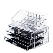 Jewellery Storage Organizer Clear Acrylic Makeup Holder Box 4 Drawer