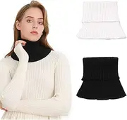 [Lopsity] Fake Collar Knitted Mock Turtleneck Dickey Faux Collar Winter Unisex Half Blouse Neck Warmer Shoulder Cover