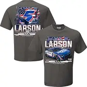 Kyle Larson 2025 HendrickCars Patriotic 2-Spot T-Shirt Gray