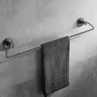 ACA Single Towel Rack Black Rail Ring 600mm Wall Bathroom Accessory Round SUS