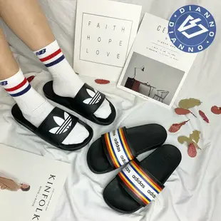 帝安諾-ADIDAS ADILETTE 愛迪達 記憶鞋墊 拖鞋 黑白 藍白 全黑 粉色 黑色 藍色 防水 魔鬼氈【APP下單享4%點數】