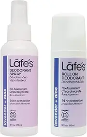 Lafe's Soothe Roll On Deodorant and Deodorant Spray Bundle With Lavender and Aloe, 2.5 oz and 4 oz