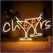 Sign Lamp Cheers Neon Sign Bar Led Sign Dimmable Cheers Neon Signs Wall Decor For Pub Party Club Restaurant Shop Lights Sign 23x42cm