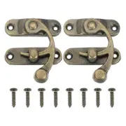 2 Pcs 41x36mm Wooden Box Hasp Latch Swing Arm Right Latch Hook Hasp Bronze