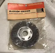 VINTAGE MCGRAW EDISON 3” CRIMPED WIRE WHEEL BRUSH GERMANY COASTAL NIP