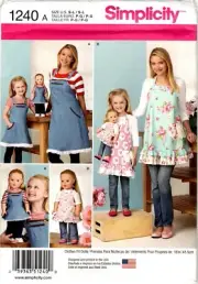 Simplicity 1240 Aprons Child Misses 18" Doll Sewing Pattern Uncut