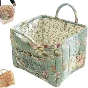 Boho Fabric Storage Basket, Boho Floral Laundry Baskets, Large Collapsible Laundry Basket Hamper With Easy Carry Handles, Freestanding Laundry Hamper, For Clothes And Sundries (A)