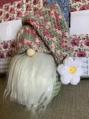 Crochet Spring Easter Gnome Decor Handmade By Me Cute Multi Hat With Flower