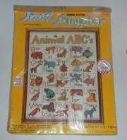 Vintage NIP Soo-Z Sampler Cross Stitch Kit S123 Animal ABCs Alphabet