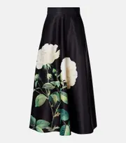 [Leo Lin] Leo Lin Rosalyn floral maxi skirt UK 14 black