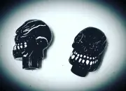 MOTOKING BMX PRESTA VOODOO SKULL VALVE CAPS ( PAIR ) BLACK