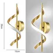 Modern Led Spiral Wall Lamps Nordic Sconce Indoor Decor Light Living Bedroom Bedside Indoor Aisle Corridor Decoration Fixtures Gold White Light