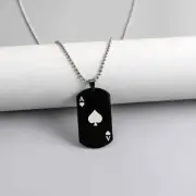 Playing Card Ace Of Spades Stainless Steel Viking Pendant Necklace Gift