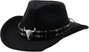 [Vaveren] Western Cowboy Hat Men Summer Outdoor Hat Winter Lightweight Stylish Comfortable Sunhat Cowgirl Hat for Camping