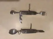 ADVENTURE RIDGE Folding Set Knife Spoon Fork Corkscrew Pocket Tool