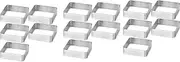 Mellisso Perforated Tart Ring Stainless Steel Tartlet Molds Square Shape Mould Cake Circle French Pastry Baking Tool, 15 Pack
