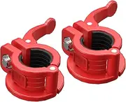 MAXRICH T Barbell Clamp 1 inch Multiple Sizes & Adjustable Weight Clips for Barbell Quick Release Barbell Clips|Barbell Collar Bar Locks for Weight Lifting (Red)