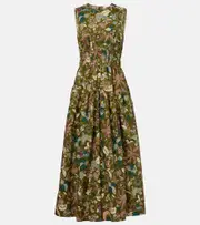 [Ulla Johnson] Ulla Johnson Elenora printed cotton midi dress AU 8 multicoloured