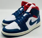 NEW Nike Air Jordan 1 Mid USA French Blue Red White BQ6472-146 Women's Size 8