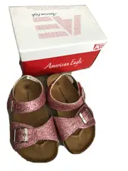 Cute Baby Toddler 8 American eagle pink Glitter Ellie slide NIB