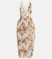 [Zimmermann] Zimmermann Matchmaker embellished floral midi dress AU 10 white