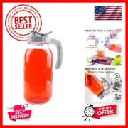64 Oz Mason Jar Pitcher With Lid Wide Mouth Half Gallon Glass Pitcher 2 Quart...