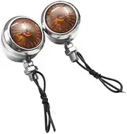 SGerste 12V Motorcycle LED Turn Signal Lights Indicator Amber For Harley