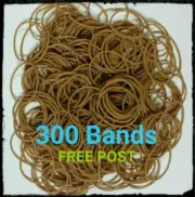 ~ 300 Rubber Bands 100g Strong Elastic Home Office Brown Size No.16 1.5mm x 60mm
