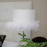 African Cargo Ostrich Feather Lamp Shade