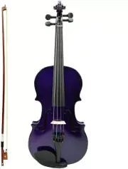 Purple Violin,Case,Bow,Set Strings,Bridge,Rosin,~4/4 3/4 1/2 1/4 1/8 1/10 1/16