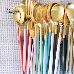 葡萄牙Cutipol-GOA紅金系列餐具 主餐刀叉匙24件組 禮盒組