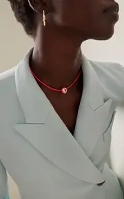 [Bea Bongiasca] 9K Gold, Silver, Enamel, And Crystal Necklace