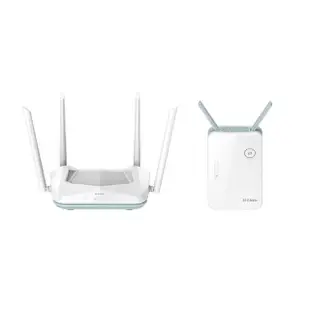 【D-Link】路由器+延伸器★R15 AX1500 AI智慧 台灣製造Gigabit路由器+E15 AX1500 WiFi 6 訊號延伸器