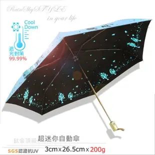 【RainSky】和風情_超輕降溫-迷你自動傘(抗UV傘防曬傘摺疊傘雨傘)