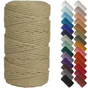 Khaki Macrame Cord 4mm x 109yards Colored Macrame Rope Cotton Cord Macrame Ya...