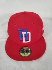 NEW ERA 59 FIFTY DOMINICAN REPUBLIC WORLD BASEBALL FITTED HAT MENS SZ 7 1/2 RED