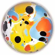 AMÉLIN ARCHIVE Glass Paperweight for Office Desk, Cute Desk Accessory with Felt Backing and Dome Design, Abstracte