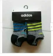 Adidas Climalite No Show Socks Youth 6 Pairs Gray Blue Yellow Size M 13C-4Y