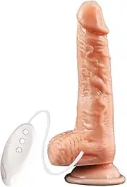 Thrusting Dildo Vibrator, G Spot Vibrator Rechargeable Realistic Auto Heating Warming Sex Toys for Women Silicone Telescopic Dildo Vibrator Multi-Speed Thrusting & Vibrating Suction Cup Adult Sex Toy (Flesh)