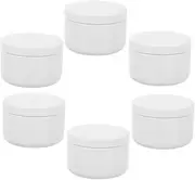 HAKIDZEL 6pcs White Candle Tins Leakproof Aluminum Candle Containers for Essential Oils Aromatherapy Practical Sealed Jars for Home Office and Spa Use