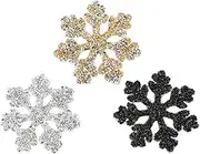 GAROZATION DIY Patch Kit 3pcs Rhinestone Stickers Embroidered Patches for Casual Wear