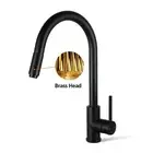 ACA Black Pull Out Kitchen Mixer Tap Solid Brass Sink Basin Faucet Swivel Spout