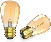 Bonlux 1W E27 LED Vintage Light Bulbs, ST45/S14 Amber Glass Warm White 2200K, AC220-240V Decorative Light e27 Vintage Filament for Bedroom, Living Room (Non-Dimmable, Pack of 2)