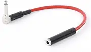 ROBAUN 1PC 90 Degree 1/4inch TS Male to Straight 6.5 Stereo Female Audio Cable 90 Degree Bend 6.35 Audio Extension Cable Cord(Red,8m)