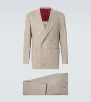 [Brunello Cucinelli] Brunello Cucinelli Striped wool and cashmere suit AU 93 grey