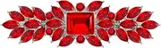 Vintage Austrian Hair Barrettes, Sparkly Glitter Crystal Hair Clips French Rhinestones Wedding Hairpin Hair Accessories for Women Girls (Red)