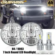 Pair 7 inch LED Headlights Round Hi/Lo Lamp For Jeep Wrangler JK 2007-2017 2018