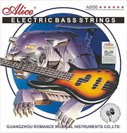 Alice 5-string Electric Bass Guitar Strings Medium .045-.130, Nickel Alloy Winding Strings with Nickel-Plated Ball-End for Electric Basses